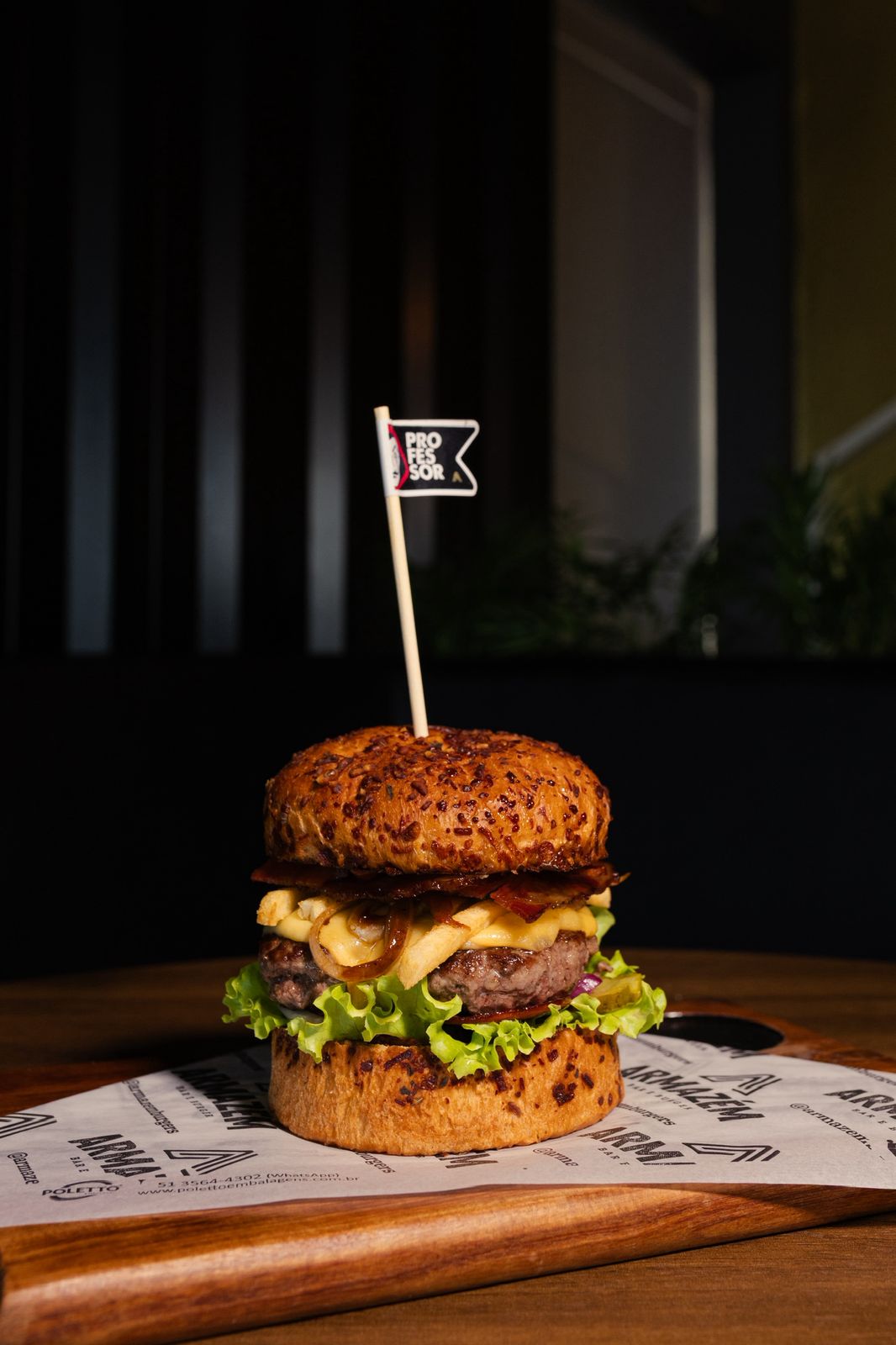 Hambúrguer artesanal Professor, Armazém Bar e Burguer, Iporã do Oeste